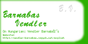 barnabas vendler business card